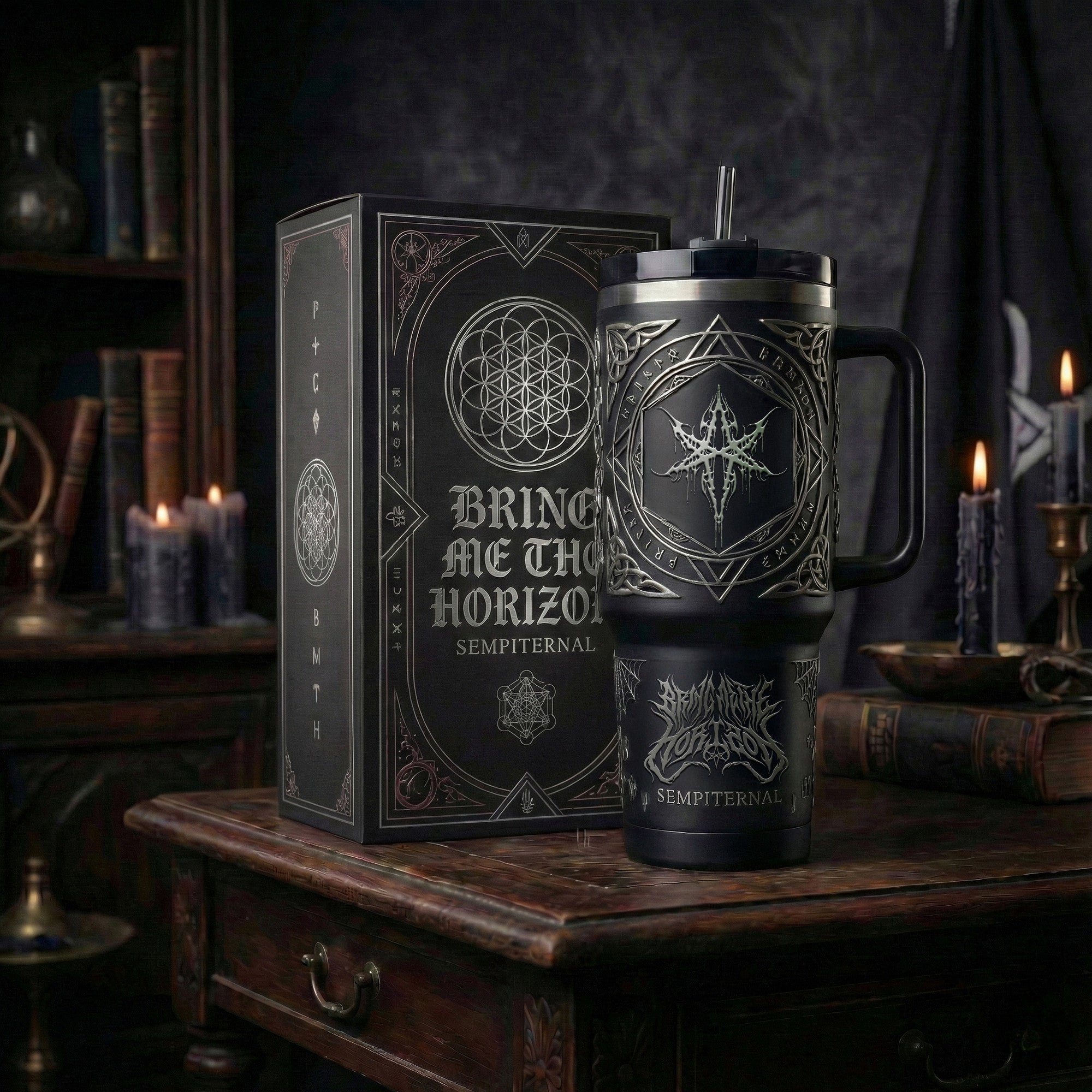 BMTH 40oz Tumbler With Handle DAT
