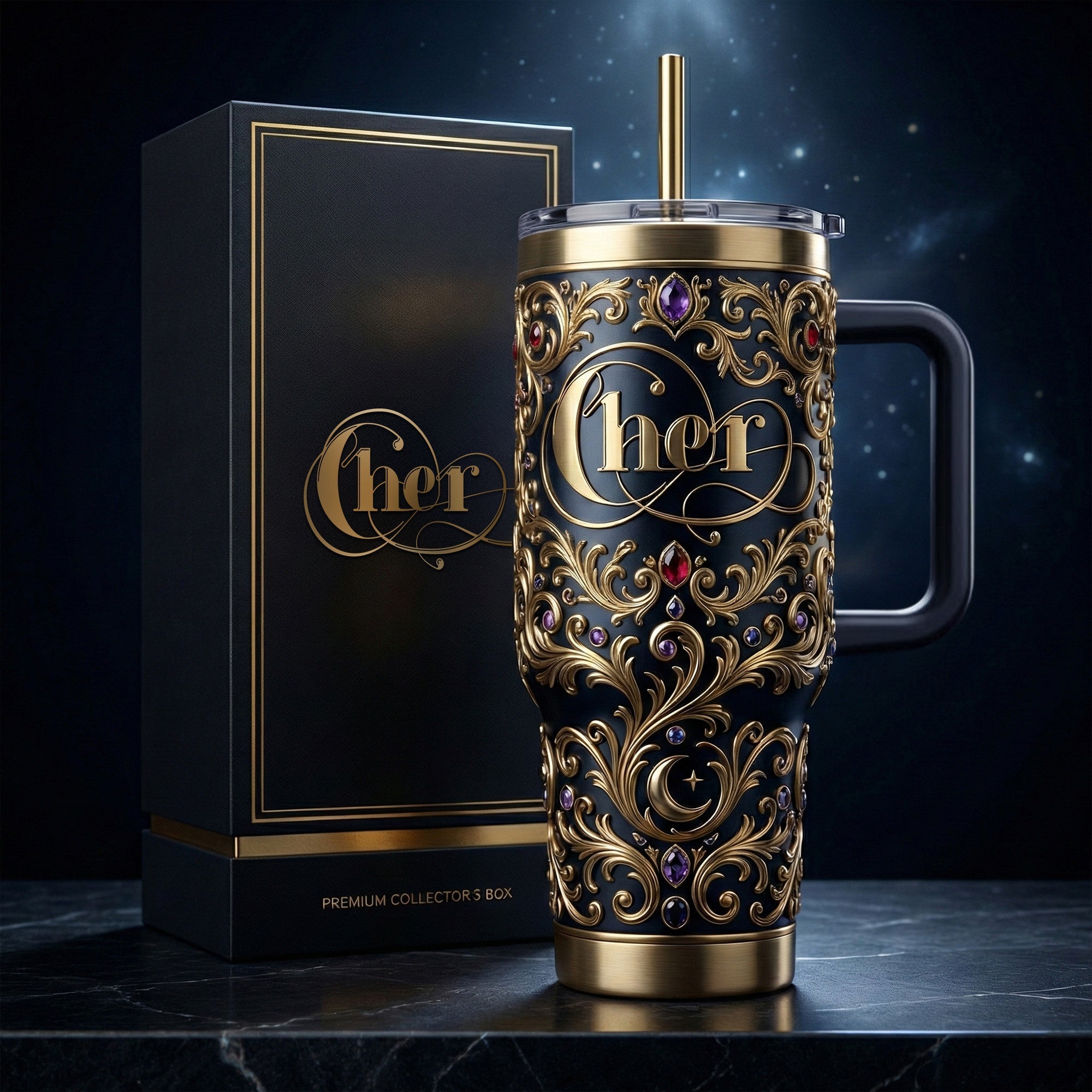 CHER 40oz Tumbler With Handle DAT