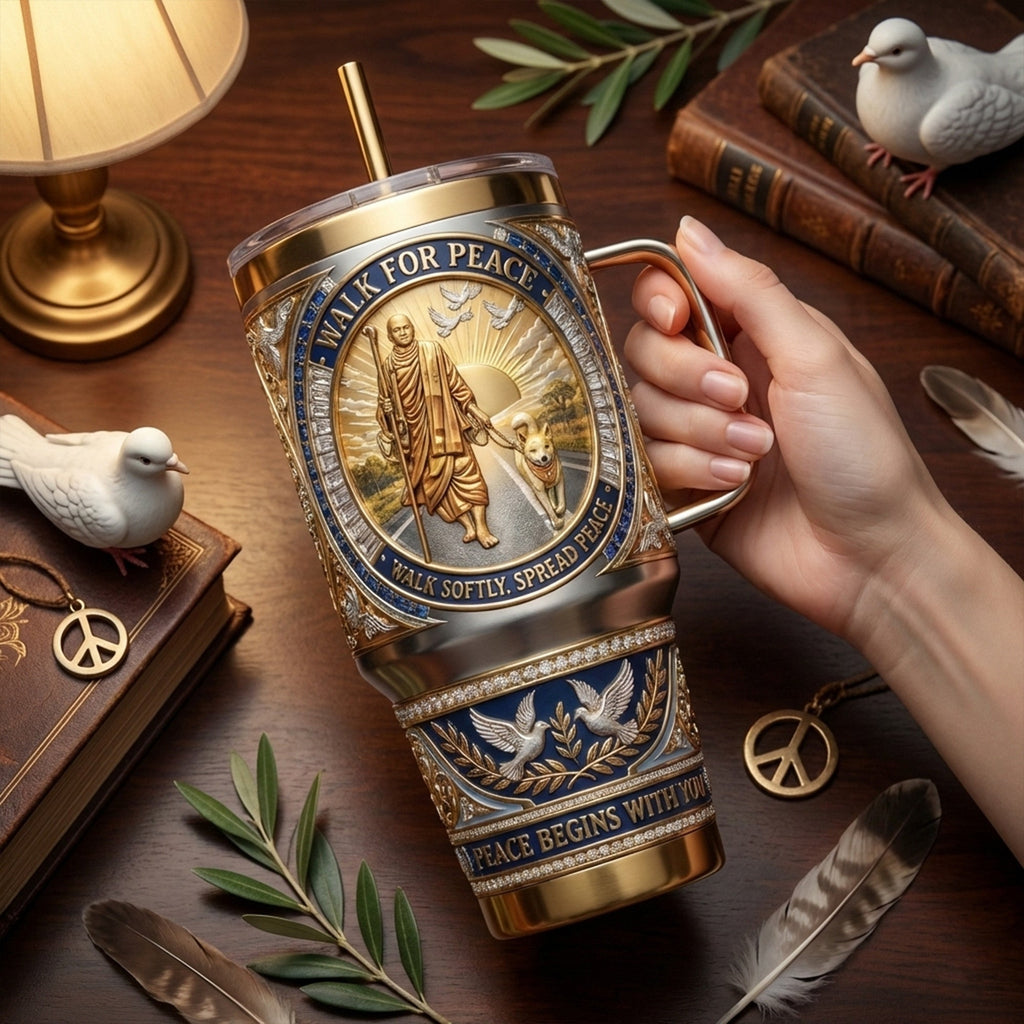 𝑾𝒂𝒍𝒌 𝒇𝒐𝒓 𝑷𝒆𝒂𝒄𝒆 40oz Tumbler With Handle LNTH